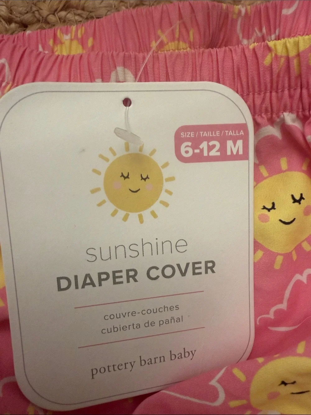Pottery Barn Pink Sunshine Print Diaper Cover
